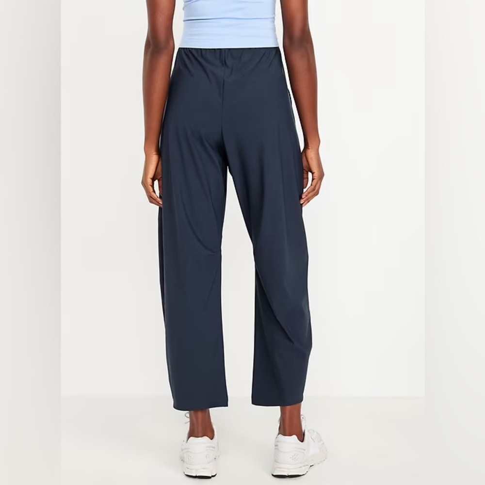 NWT! Old Navy Dusk Navy High-Waisted SleekTech Barrel Ankle Pants 662910 - Picture 2 of 8